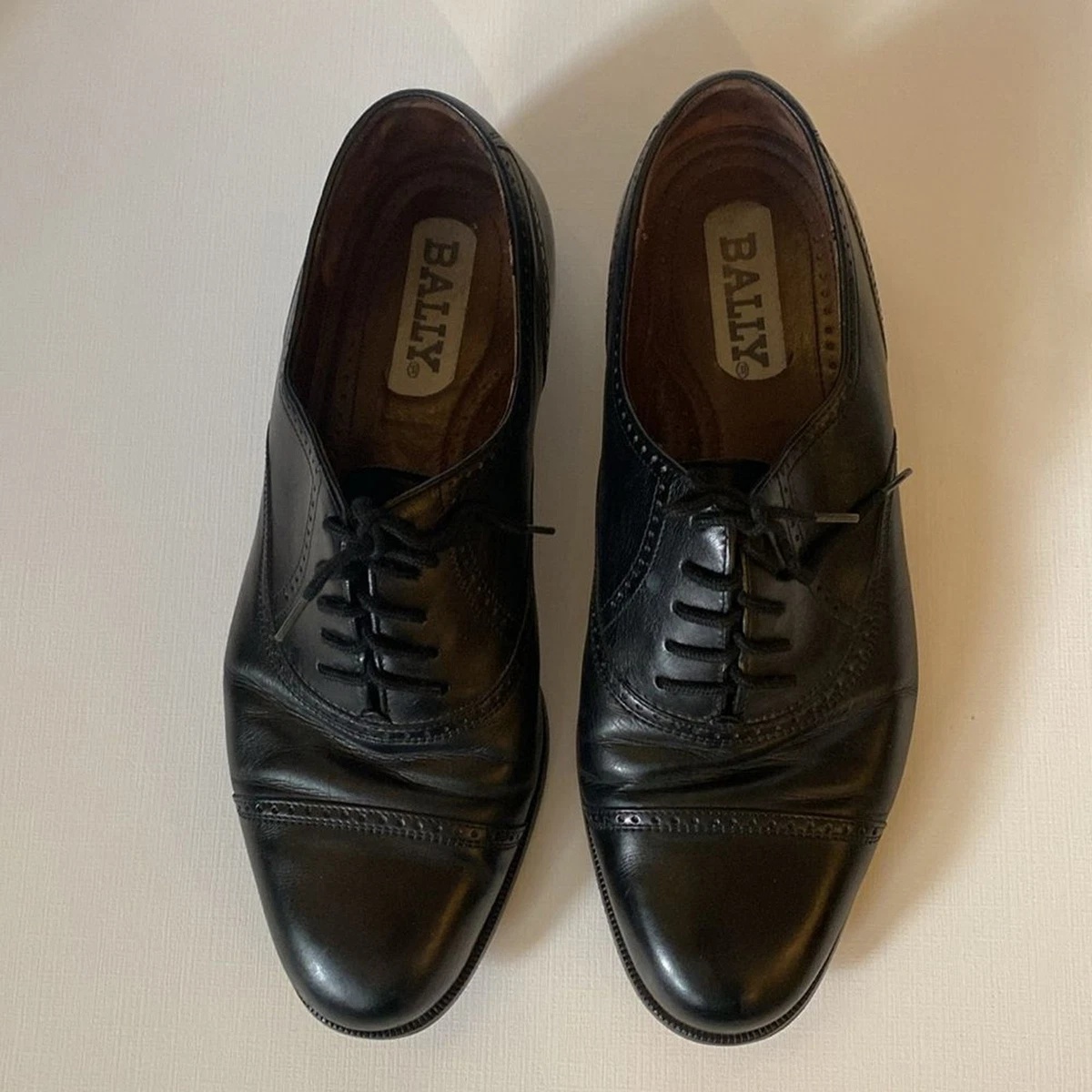 Vintage Bally Italy Soft Black Leather Dress Shoes Mens size 9 Apron-toe Oxfords Bally Italy Dress Shoes Men main image 2