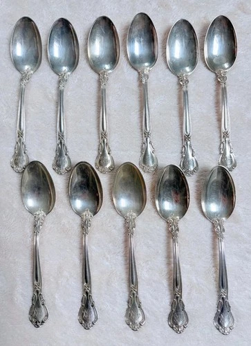 11 Gorham Chantilly Sterling Teaspoons Pat 1895 Mono NER