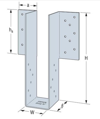 Simpson LGU3.63-SDS Light Girder Hanger   Height 12 in (1 per Box)