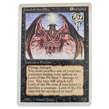 MTG Lord of the Pit Revised 3ED Rare Black Creature Demon Flying Trample 7/7 LP