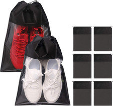 8 Pack Portable Shoe Bags for Travel Large Shoes Pouch Storage Organizer Clear W