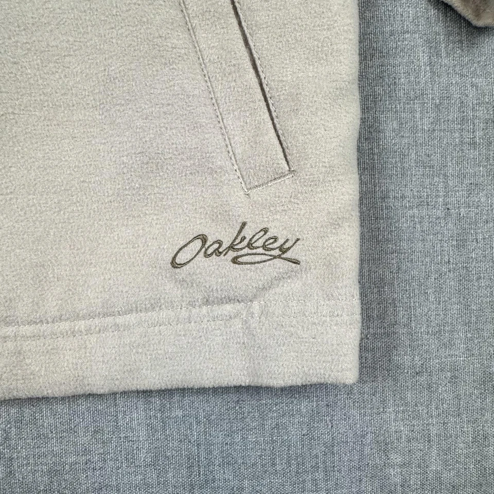 Jaqueta Oakley Software Masculina Bege Médio Zíper Forrado Frontal Estilo Harrington Casual - Imagem 2 de 4