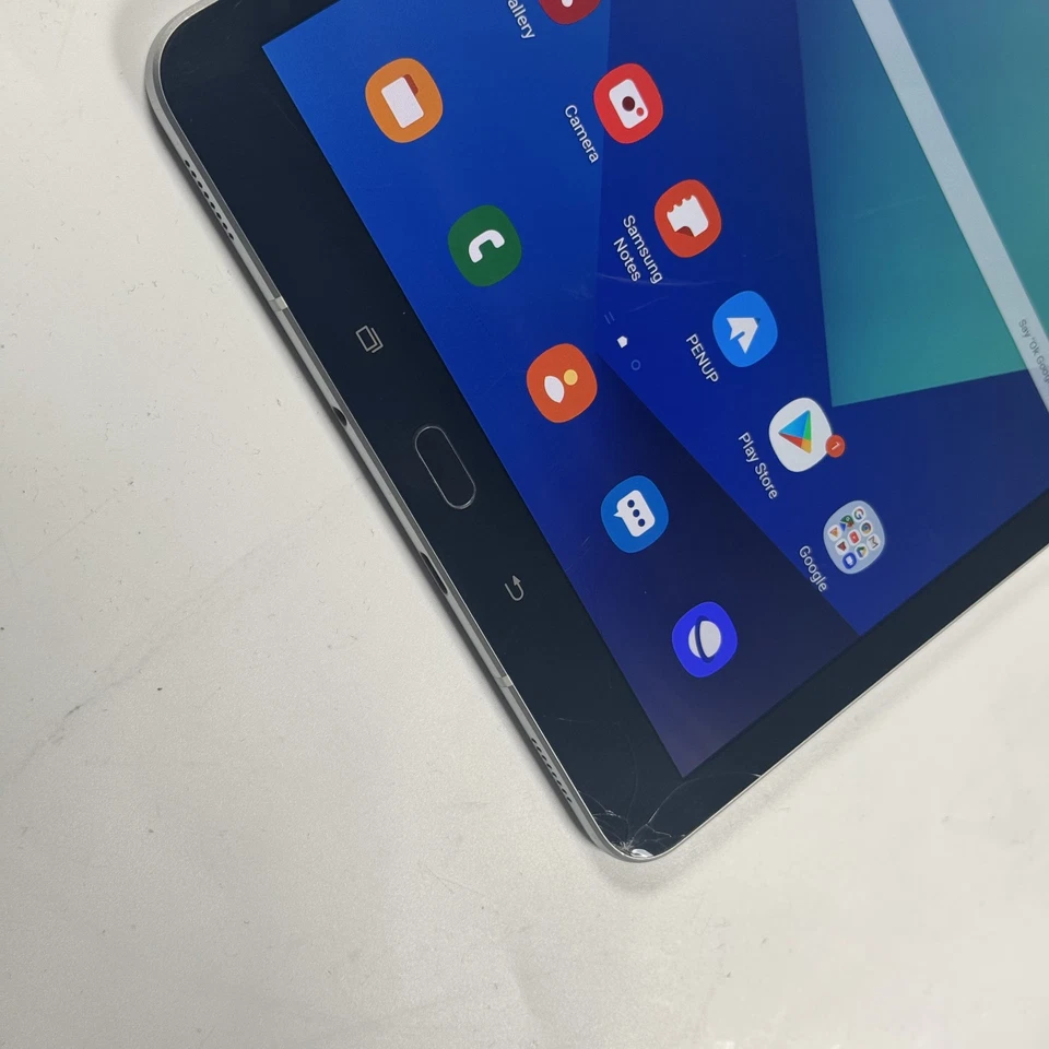 Samsung Galaxy Tab S3 SM-T825 Silver Unlocked 4G 32GB Cracked Screen Works 618 - Image 4 of 4