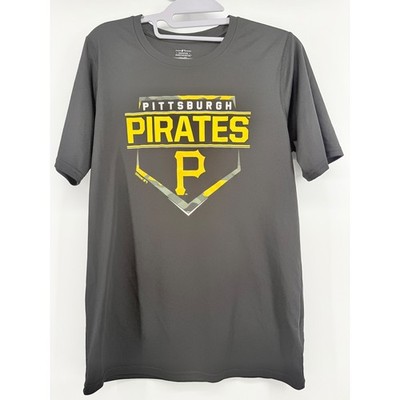 MLB Pittsburgh Pirates T-Shirt Youth L 14/16 Gray Short Sleeve GEN2 Performance