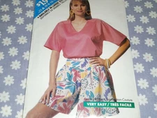 BUTTERICK 6403 MISSES SEE & SEW EASY CULOTTES AND TOP  PATTERN-UNCUT-SIZES-6-14