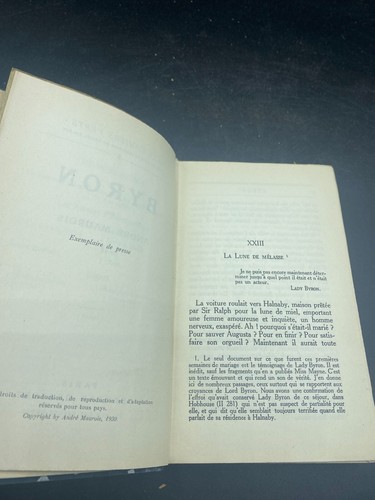 Maurois André: Byron en 2 vol., servicio de prensa, envío 1930 Los cuadernos ... - Imagen 9 de 11