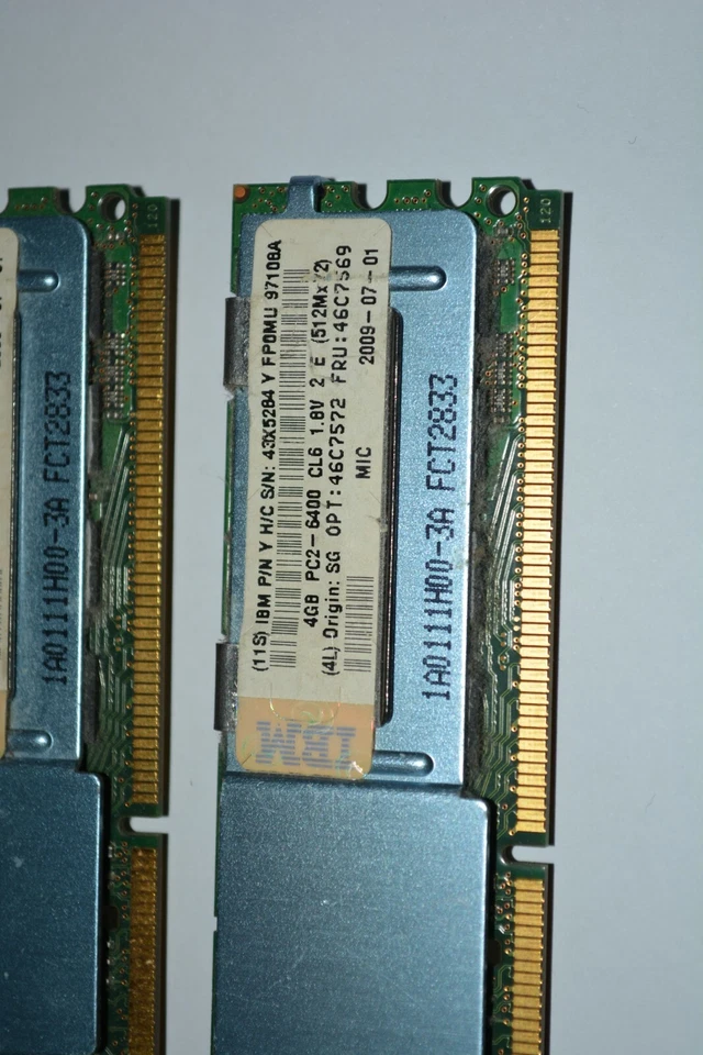 IBM Server 16GB (4x 4GB) 2Rx4 DDR2 PC2-6400 800MHz ECC SERVER MEMORY - Image 4 of 4