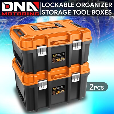 2X Garage Lockable Organizer Storage Portable Tool Box w