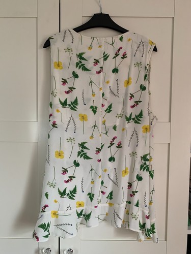 NEXT Ivory Floral S/Less Wrap Tie Blouse Size 18 BNWOT RRP Was £28 - Picture 7 of 7