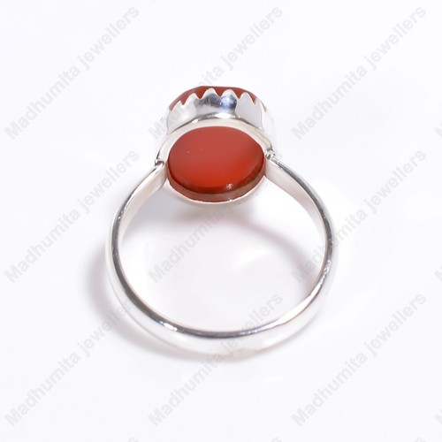 Natural Carnelian Gemstone 925 Sterling Silver Beautiful Ring All Size - Picture 4 of 4