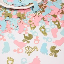 Gender Reveal Decorations Pink and Blue Confetti for Gender Reveal Table Deco...
