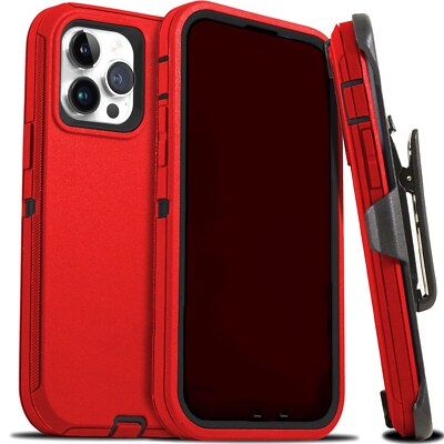 Para Apple iPhone 15 14 13 12 11 Pro Max Estuche anti golpes +belt Clip cinturón