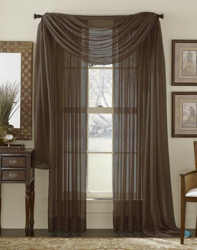 Empire Home 216" Long Sheer Curtain Valance Window / Scarf Great Value 30 Colors - Picture 6 of 25