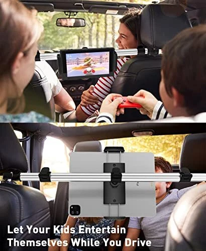 Car Tablet Holder Mount for iPad: Headrest Tablet Stand for Car Back Silver - Image 2 of 4