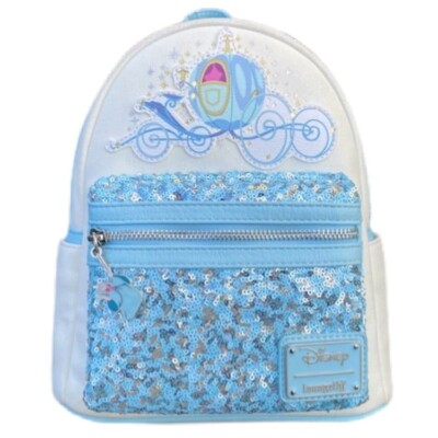 Loungefly Disney Cinderella's Magical Carriage Sequin Backpack New