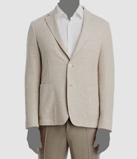 Hugo Boss Men's Beige Houndstooth Soft Slim-Fit Sport Coat Jacket Size 44R