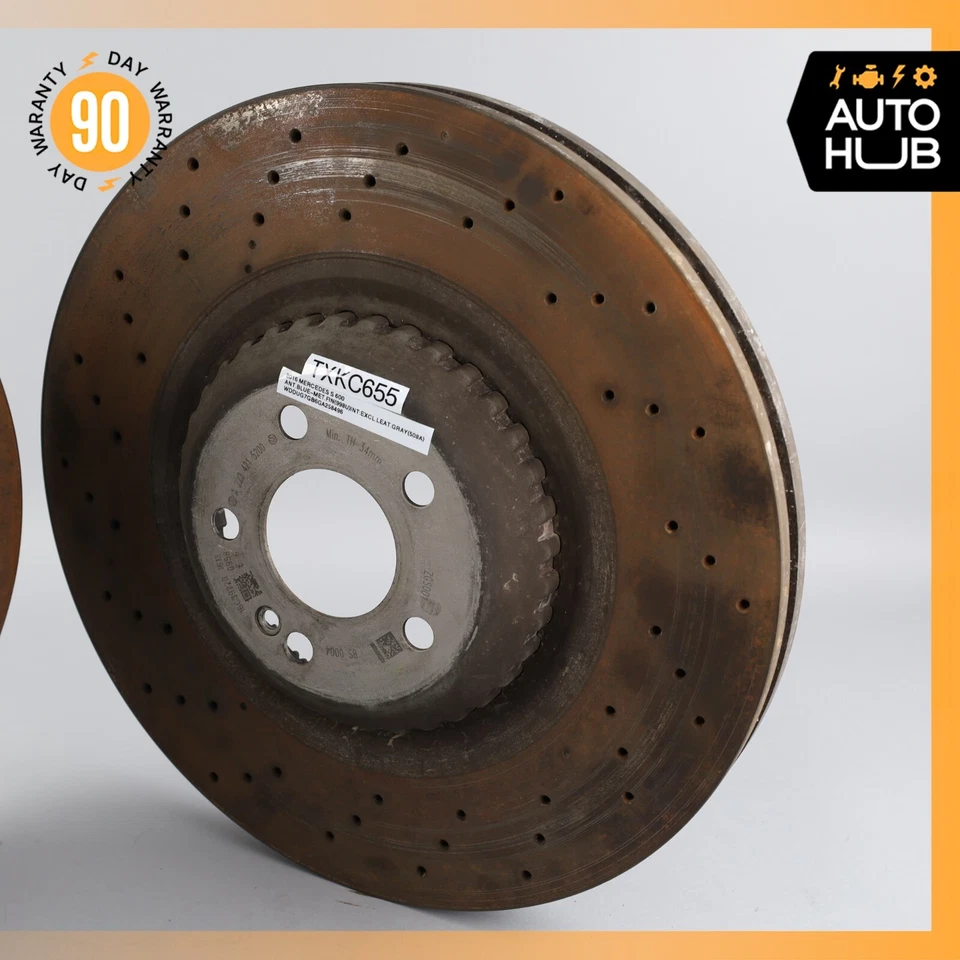 Juego de 2 rotores de freno delanteros izquierdo y derecho 15-17 Mercedes W222 S600 OEM Foto 2 de 4