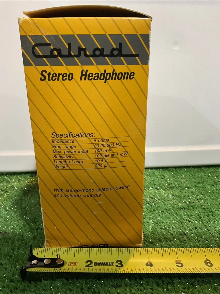 NIB Calrad 15-135B Stereo Over-the-Ear Headphones Black 1/4” Jack 10.5ft Cord - Image 4 of 4