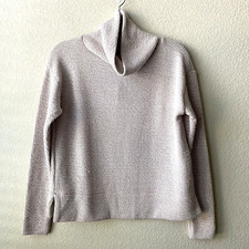 Loft Womens Sweater Size XS Cowl Neck Pullover Pink White Long Sleeve New Sw14