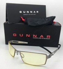 New GUNNAR Computer Glasses SHEADOG 56-18 Mercury Frame with Amber Yellow Lenses
