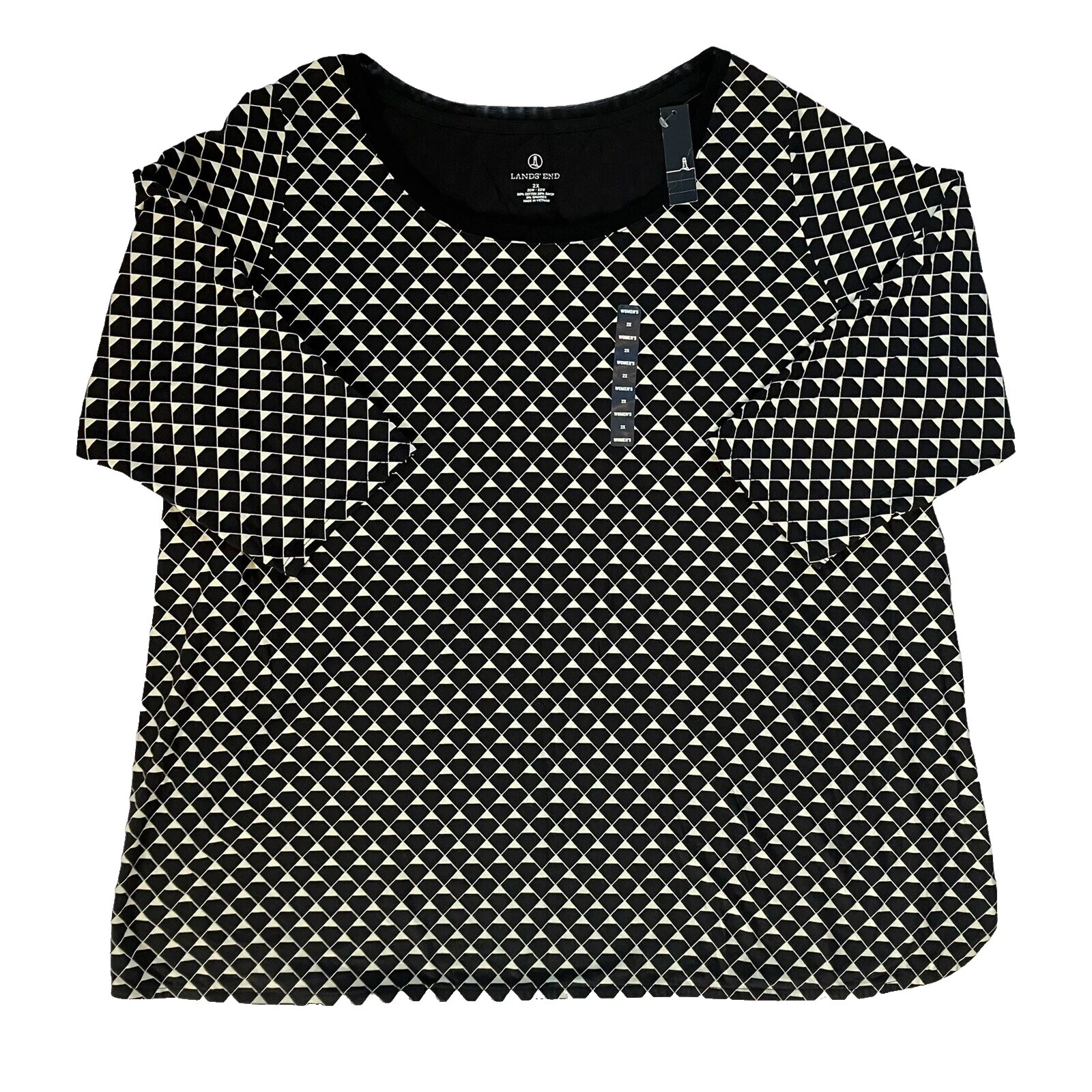 Algodón geométrico Lands 'End Tops para mujer