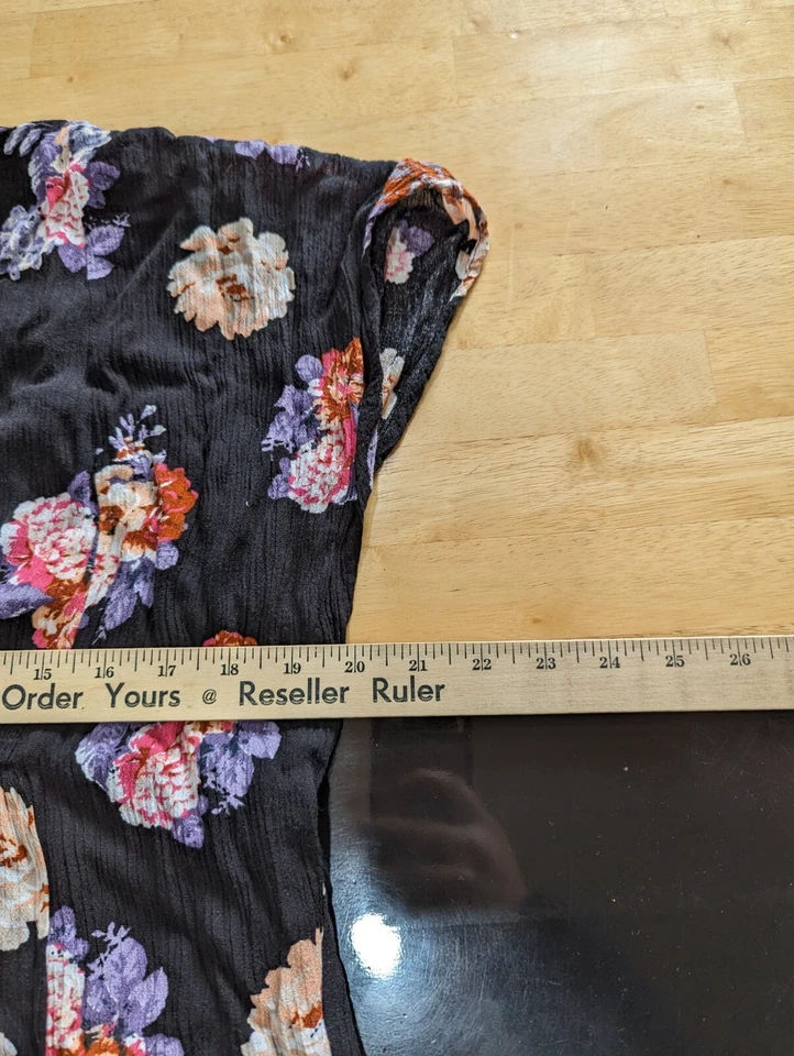 Mujer Delicado Hooligan Negro Floral Cárdigan Blusa Talla S Foto 4 de 4