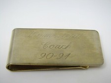 Vintage 90s Homestead Coach Money Clip Gold Tone Engraved 1990-1991 Team Gift