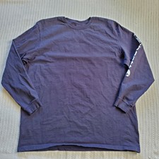 Long Sleeve Logo T Shirt K231 Navy Blue 
