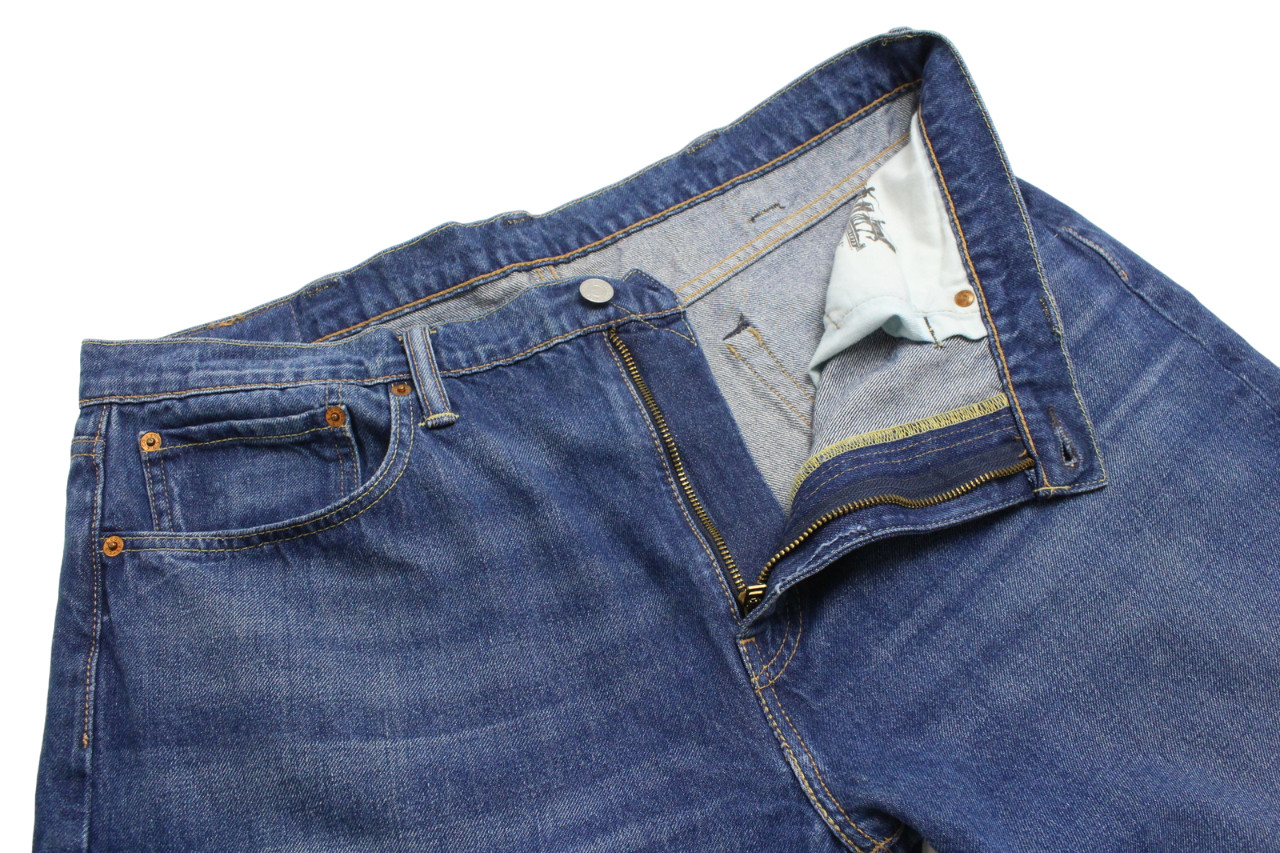 Levi's 502 Jeans Mens W38/L32 Regular Tapered Fit Whiskers Zip Fly Blue Denim thumbnail 4