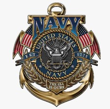 Usn Military United States Navy 5 Inch Waterproof Vinyl Sticker Decal 1pc