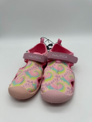 NWT Nautica Girls Tie Dye Pink Water Shoes Size 12