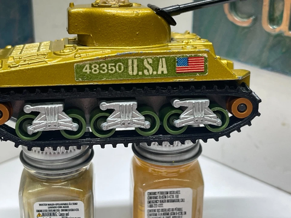 Vintage 1974 Lesney Matchbox Battle Kings K101 Army Sherman Tank (TRACKS ONLY) - Image 2 of 3