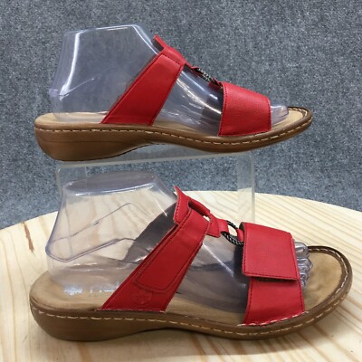 Rieker Antistress Sandals Womens 39 Slide Two Straps Slip On Mules Comfort Red