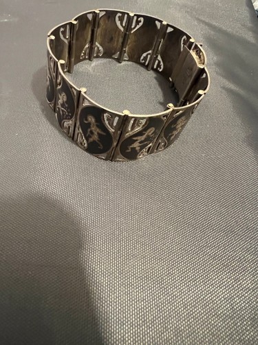 Siam Sterling Bracelet 6 3/4" Very Pretty Design SEE PICTURES 0807 - Picture 2 of 3