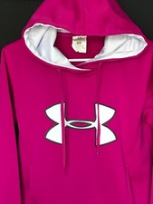 Womens Under Armour Storm Magenta Pink Cold Gear Semi Fitted Hoodie Small