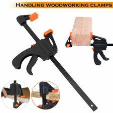 Plastic Woodworking Bar F Clamp Grip Ratchet Release Squeeze Hand Gadget Tools