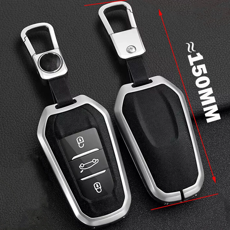 Leather Key Fob Cover Case Shell For Peugeot 2008 3008 4008 5008 301 508 308 HOT - Image 2 of 4