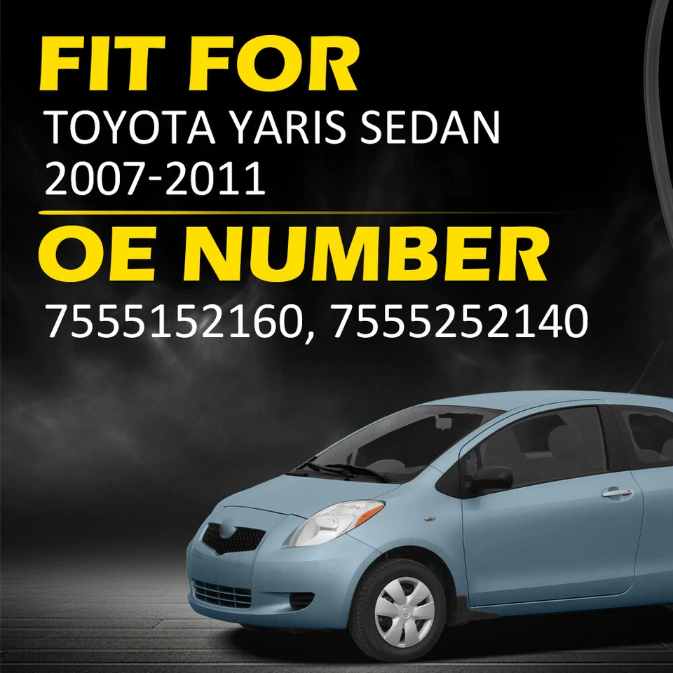 2 Pcs Roof Drip Molding Weather Strip For Toyota Yaris Sedan 2007-2011 - image 2 of 4