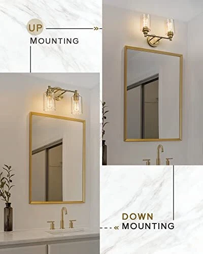 Champagne Gold Vanity Light 2light Bathroom Light Fixtures Modern