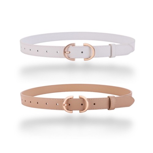 Cinturón de cuero genuino ultra suave premium para mujer color dorado hebilla cintura 4-8 - Imagen 15 de 27