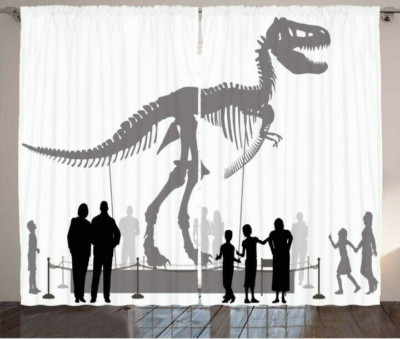 2 Dinosaur Panels Silhouettes of People/T-Rex Display Large Covers 108''x108'' New