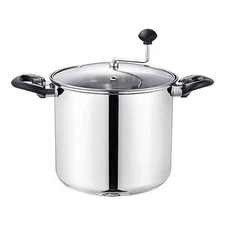 Lehman's Manual Popcorn Popper, No Meausre Stovetop Popcorn Maker or Cooking Pot