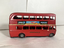 Vintage London Red Double Decker Bus Tri Anc Minic Made in England Metal 7"L