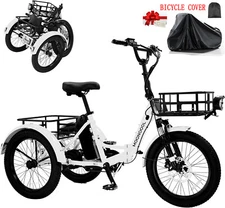 MOONCOOL Aluminum Electric Tricycle Adult Peak 1000W Motorized Electric Bike