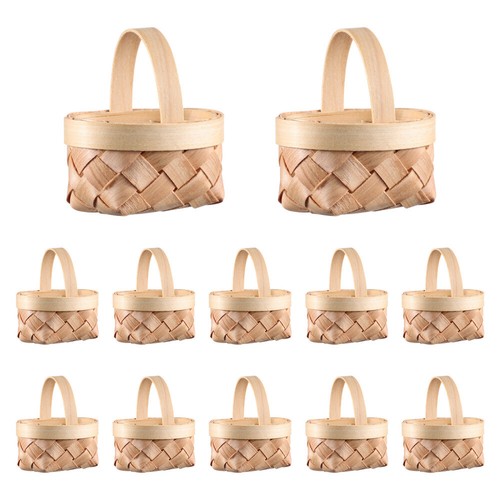 Wood Chip Basket Baby Mini Baskets Wedding Favors Wicker for Party
