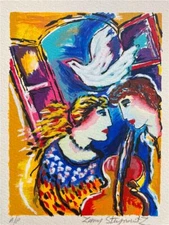Zamy Steynovitz Music Love Hand Signed Limited Serigraph on Paper