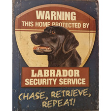 Black Lab Tin Security Sign