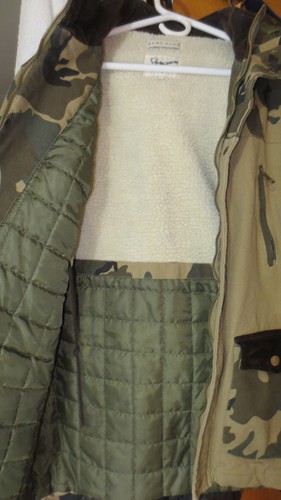 MEN'S MARC ECKO CUT & SEW JACKET Size MEDIUM COAT HOODED ARMY CAMOUFLAGE WOOL - Picture 2 of 5