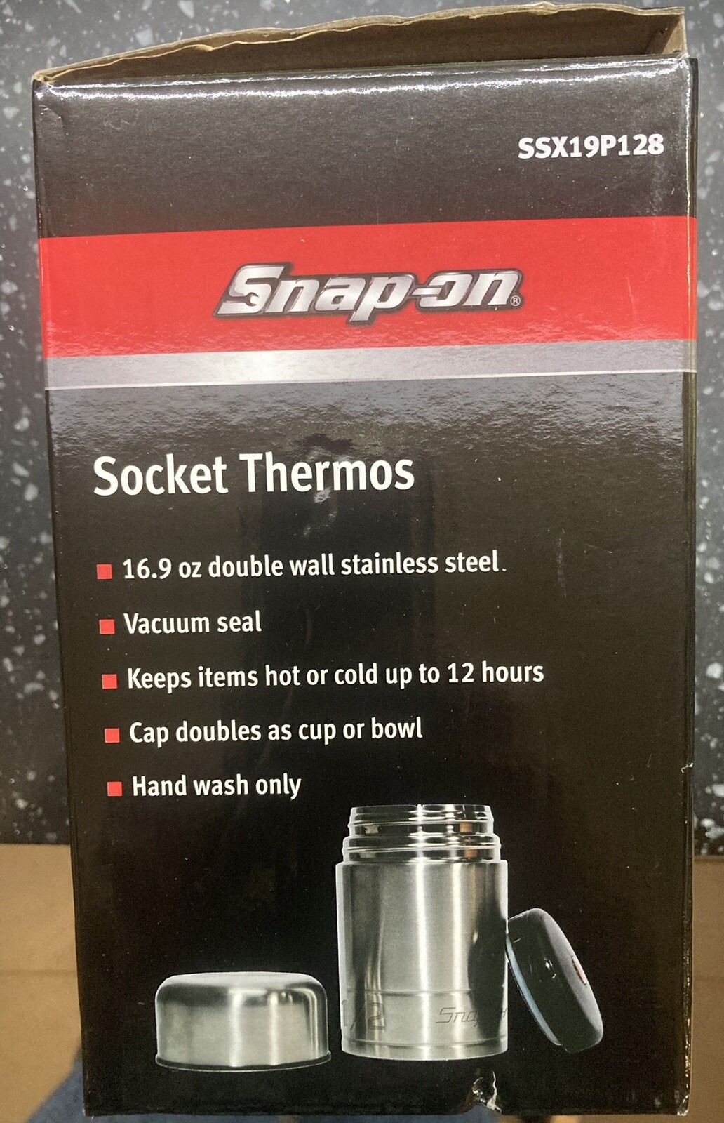 Snap on Tools Socket Thermos SSX19P128 Collectable Flask for sale