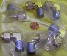 SIX IHARA-BI-LOK BRASS ELBOW UNIONS. 3/8 JAPAN